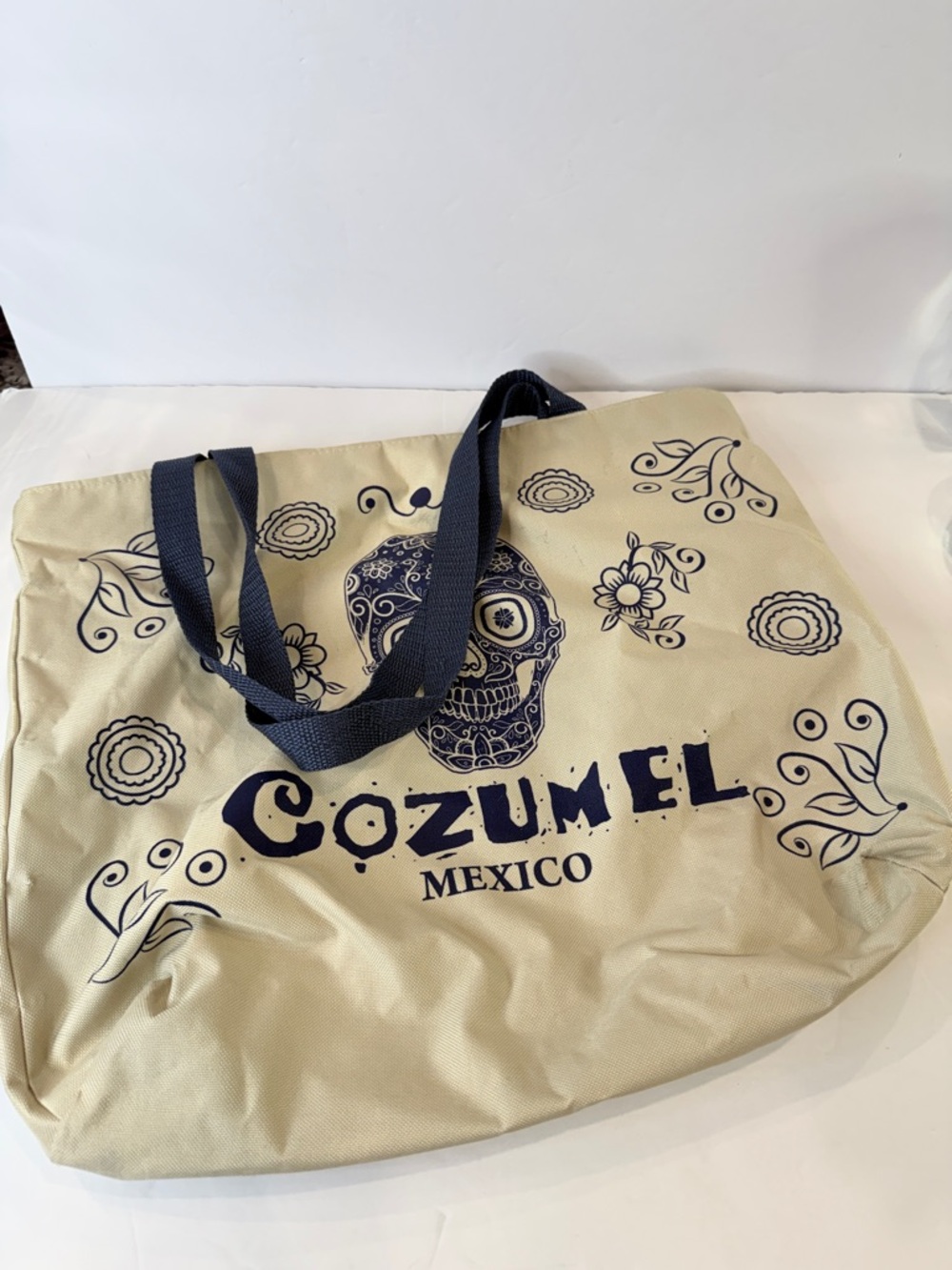 Cozumel Mexico Tote Bag Sugar Skull Beach Travel Zip Shopper Large - Picture 16 of 16
